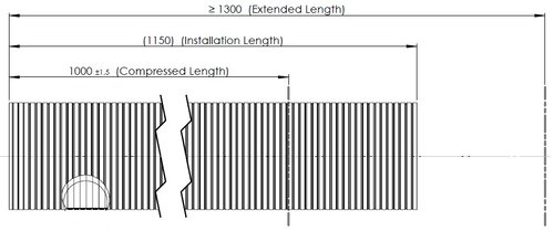 Flex Pipe, D2S+, OD/ID=124.6/121.2  L=1000, ZINC