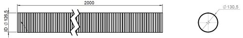 Flex Pipe, D2S, OD/ID=130.5/126.5  L=2000, ZINC