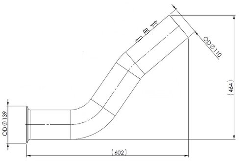 Exhaust Pipe w. Popnuts for Pressure Sensor for MAN