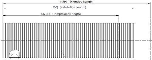 Flex Pipe, D2S+, Ø=128.3 / L=500, SS