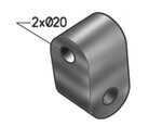 Rubber Mounting for ERF, L=100, W=60, H=60, Rubber