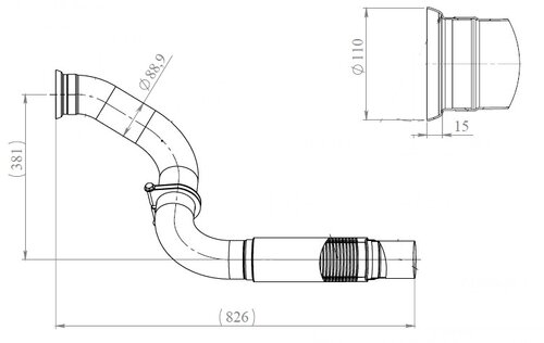 Exhaust Pipe w. Bellow for Mercedes