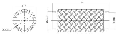 Bellow, ID=76.5  L=254, SS