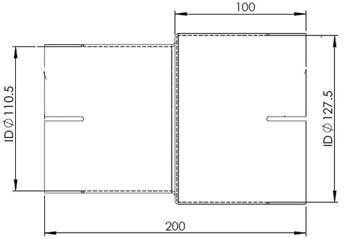 Pipe Adaptor ID/ID=110.5/127.5 L=200, ALU