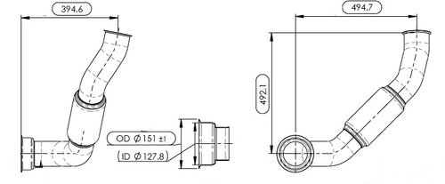 Exhaust Pipe w. Bellow for International