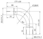 90° Exhaust Elbow, ID=51.3 / L=200, SPD