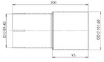 Pipe Adaptor, ID/OD=89.4/101.6 L= 200, ALU