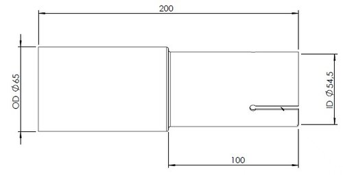 Pipe Adaptor, ID/OD=54.5/65 L= 200, ALU