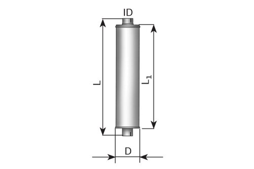 Middle Silencer 1041mm, 249mm, 128.0, AL