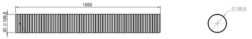 Flex Pipe, D2S, OD/ID=130.5/126.5  L=1000, ZINC