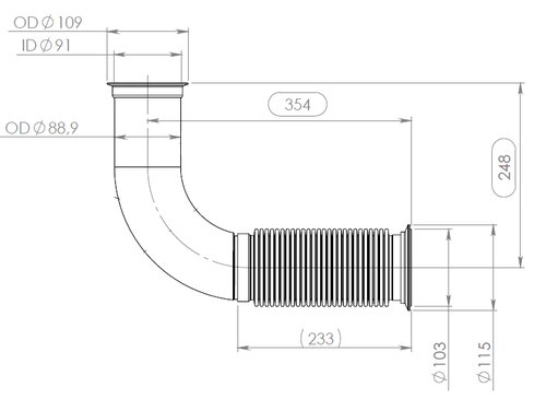 Pipe w. bellow for DAF