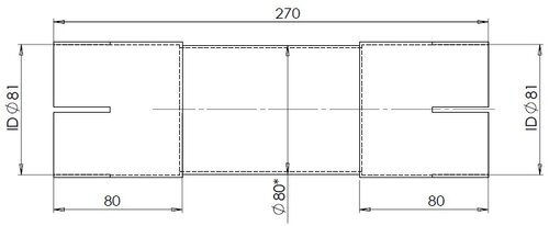 Pipe Connector, ID=81 / L=270, ALU