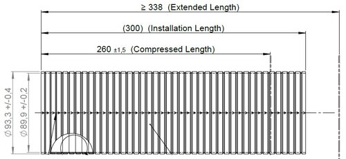 Flex Pipe, D2S+, OD/ID=93.3/89.9 L=260, SS