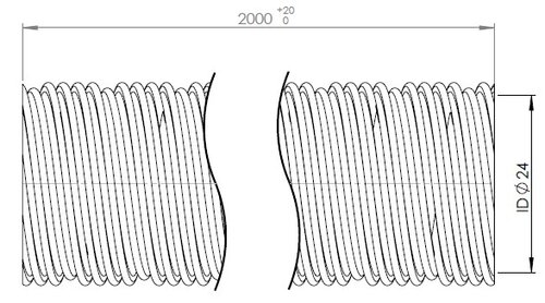 Flex Pipe, AHE, ID=24 L=2000, SS