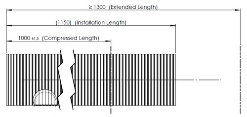 Flex Pipe, D2S+, OD/ID=118.9/115.5 L=1000, SS