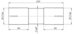 Pipe Connector, ID=66 / L=220, ALU