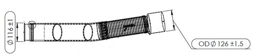 Exhaust Pipe w. Flex, D3S for International