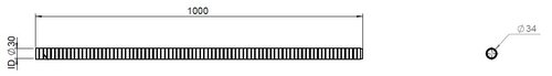 Flex Pipe, D2S, OD/ID=34/30  L=1000, ZINC