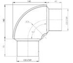 90° Exhaust Elbow, OD=88.9 / L=180, SPD