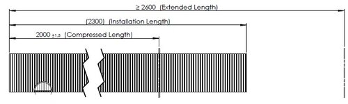 Flex Pipe, D2S+, OD/ID=124.6/121.2 L=2000, SS