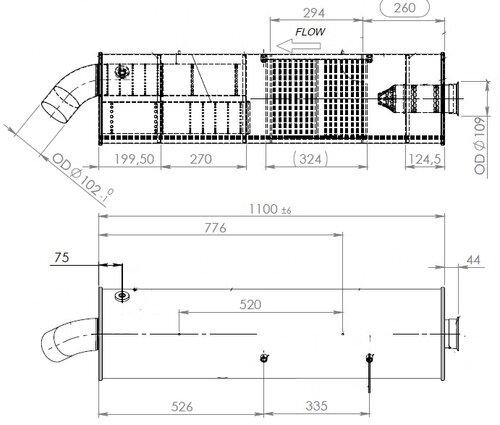 Silencer w. SCR for DAF