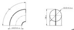 90° Elbow Welded/Thin Wall OD=101.6 / T=1.5, INOX