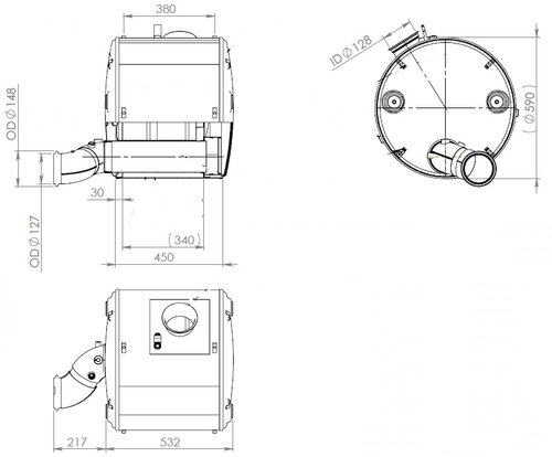 Silencer w. SCR for DAF