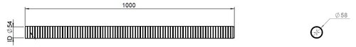 Flex Pipe, D2S, OD/ID=58/54 L=1000, SS