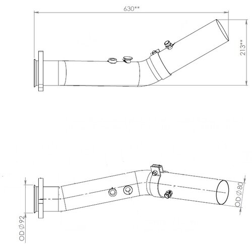 Exhaust Pipe w. Popnuts for Temp. Sensor for MAN