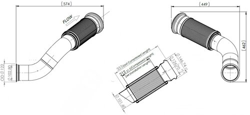 Exhaust Pipe w. Flex, D3S for Renault/Volvo