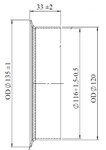 Pipe Connection Female for DAF style, Ø=116 /L=33 mm, ALU