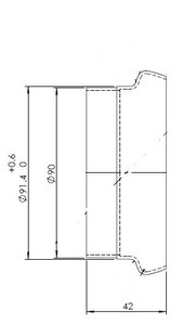 Pipe Connection Male for Mercedes style, Ø=90 / L=42 mm, ALU