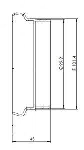 Pipe Connection Male for Mercedes style, Ø=99.9 / L=43 mm, ALU