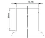 Pipe Connection Female for Mercedes, Ø=71 / L=86 mm, ALU