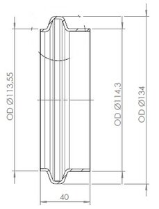 Pipe Connection Male for Volvo style, Ø=114.3 / L=40 mm, INOX