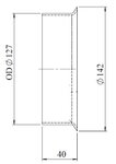 Pipe Connection Female for Scania style, Ø=127 / L=40 mm, ALU