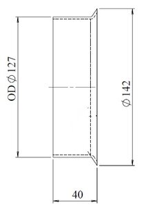 Pipe Connection Female for Scania style, Ø=127 / L=40 mm, ALU