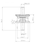 Rubber Mounting for Mercedes, Ø=34 /L=56, M8, ZINC