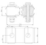 Rubber Mounting for Mercedes, L=75, W=42, H=25, M8, ZINC