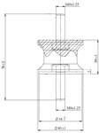 Rubber Mounting for DAF, Ø=40 /L=76, M8, ZINC