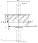 Rubber Mounting for DAF, Ø=56 /L=87, M10, ZINC