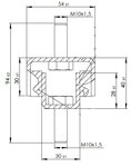 Rubber Mounting for Mercedes, W=54 /L=94, M10, ZINC