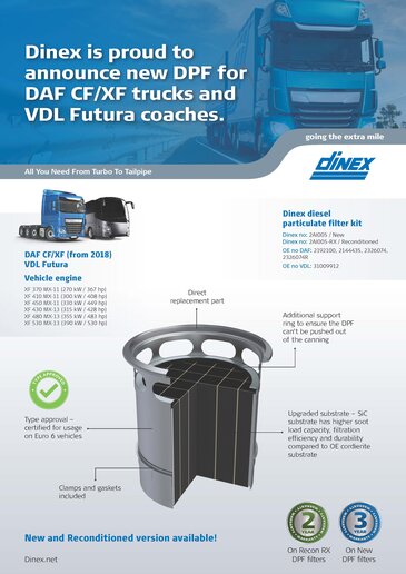 Dinex - DPF for DAF Truck and Bus - 2AI005