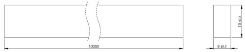 Wire Mesh Ribbon, 15x8MM, L=10000MM