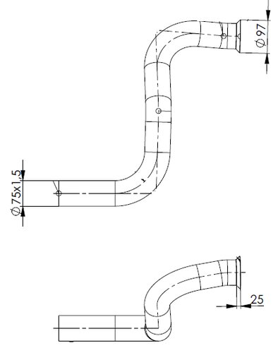 Exhaust Pipe for Mercedes, E-line