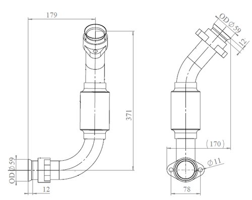 Exhaust Pipe w. Bellow for Mercedes, E-line