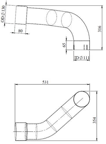 Exhaust Pipe for Mercedes, E-line