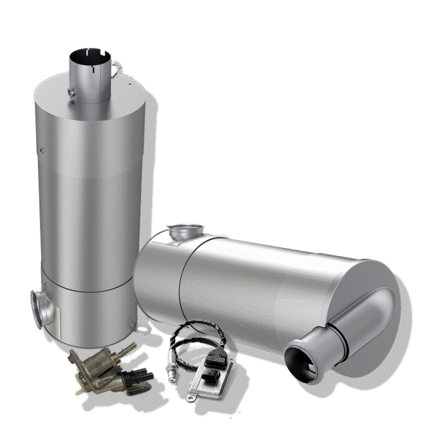Dinex selective catalytic reduction units with nox sensor and def injector