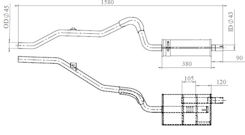 Silencer for Nissan