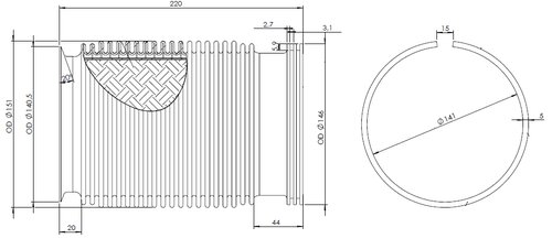 Exhaust Flex Pipe for Scania, E-line